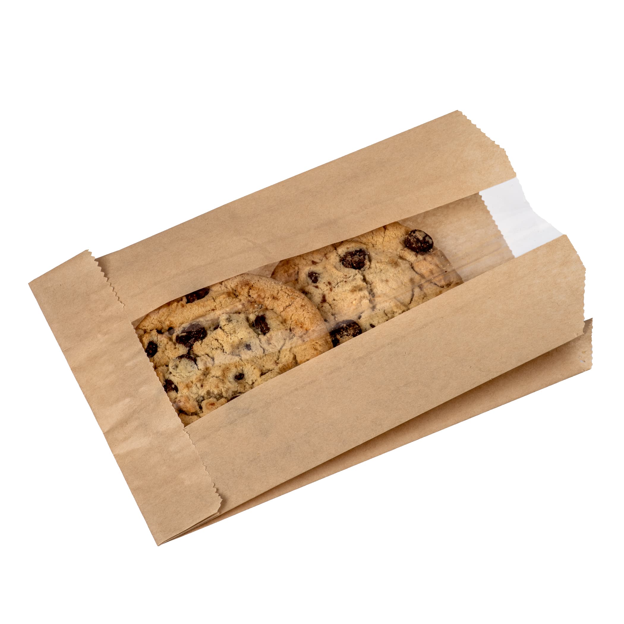 Bread Cookie Bag 5X1.5X7 IN Paper Natural Plain Panel With Window 2000/Case