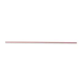 Jumbo Straw 0.219X10.25 IN Plastic Red White Stripe Paper Wrapped 2000/Case