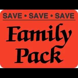 Save Save Save Family Pack Meat Value Family Label 1.5X2 IN Black Red Rectangle 500 Count/Roll 20 Rolls/Case