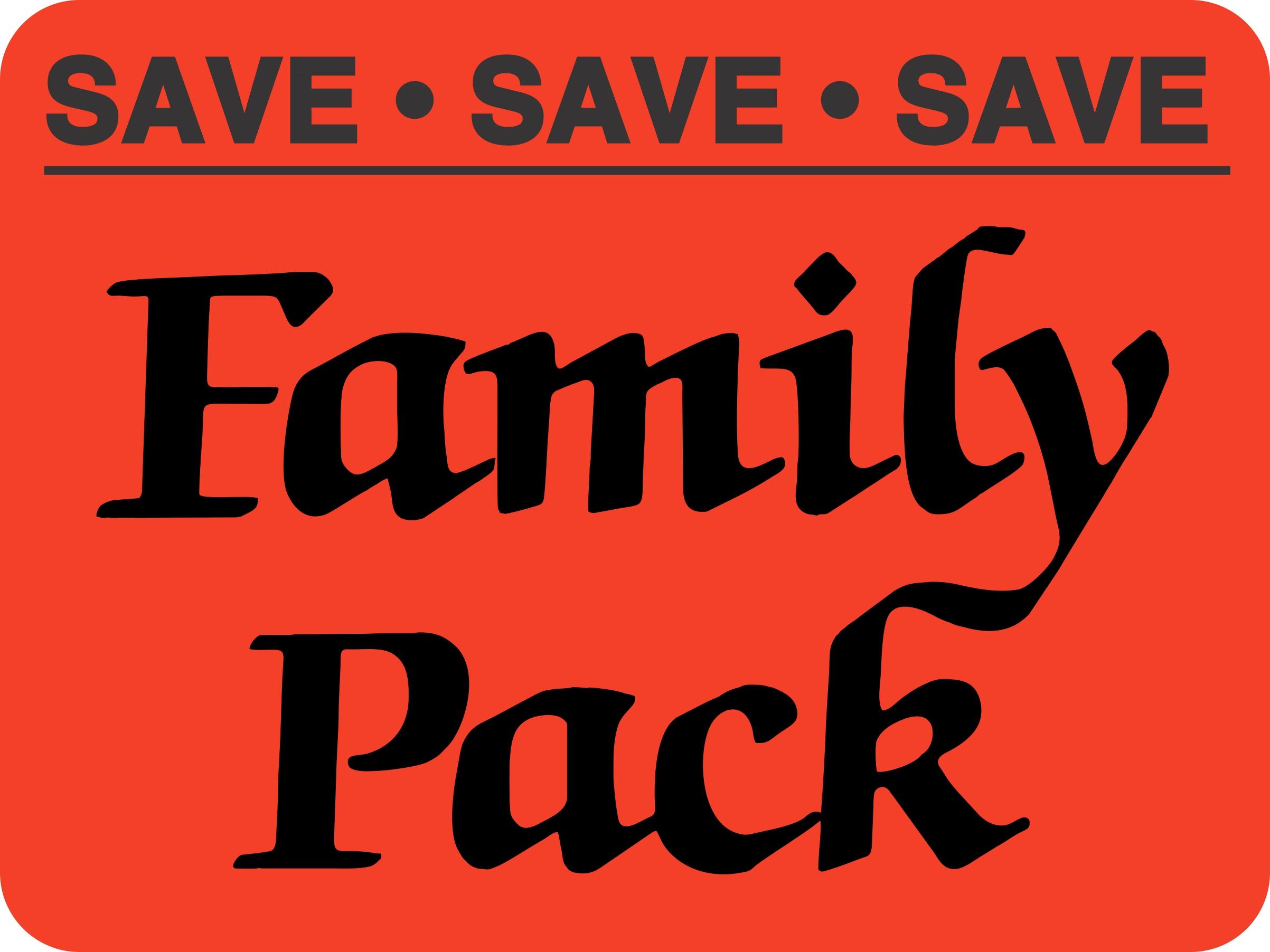 Save Save Save Family Pack Meat Value Family Label 1.5X2 IN Black Red Rectangle 500 Count/Roll 20 Rolls/Case