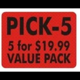 Pick 5 for 19.99 Value Pack Label 1.5X2 IN Orange Rectangle 500/Roll