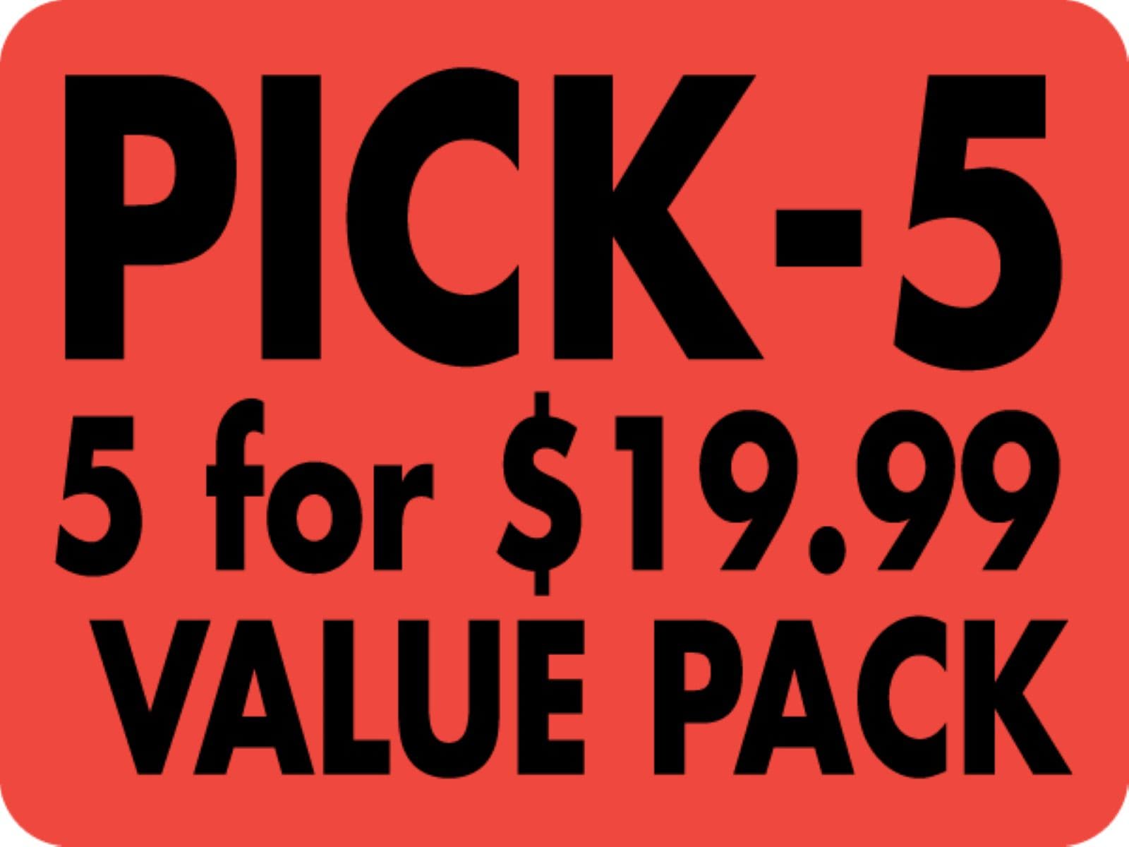 Pick 5 for 19.99 Value Pack Meat Family Label 1.5X2 IN Black Red Rectangle Tamper Evident 500 Count/Roll 70 Rolls/Case