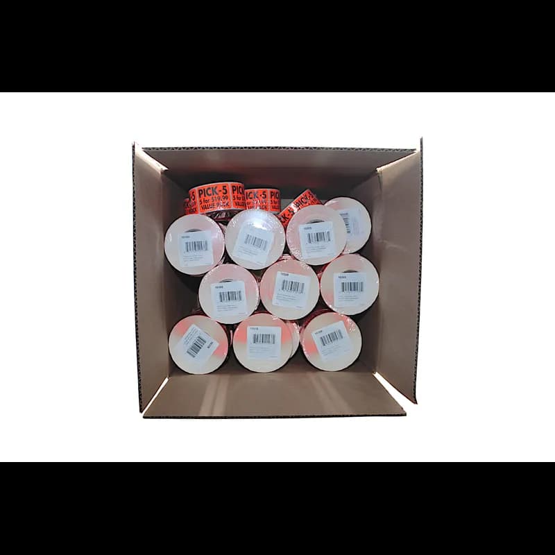 Pick 5 for 19.99 Value Pack Meat Family Label 1.5X2 IN Black Red Rectangle Tamper Evident 500 Count/Roll 70 Rolls/Case