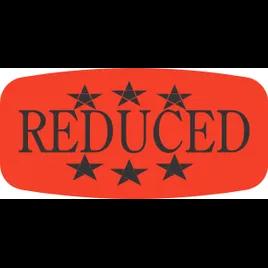 Reduced Label Black Fluorescent Red Stars Short Oval Dayglo 1000 Count/Roll 50 Rolls/Case 50000 Count/Case