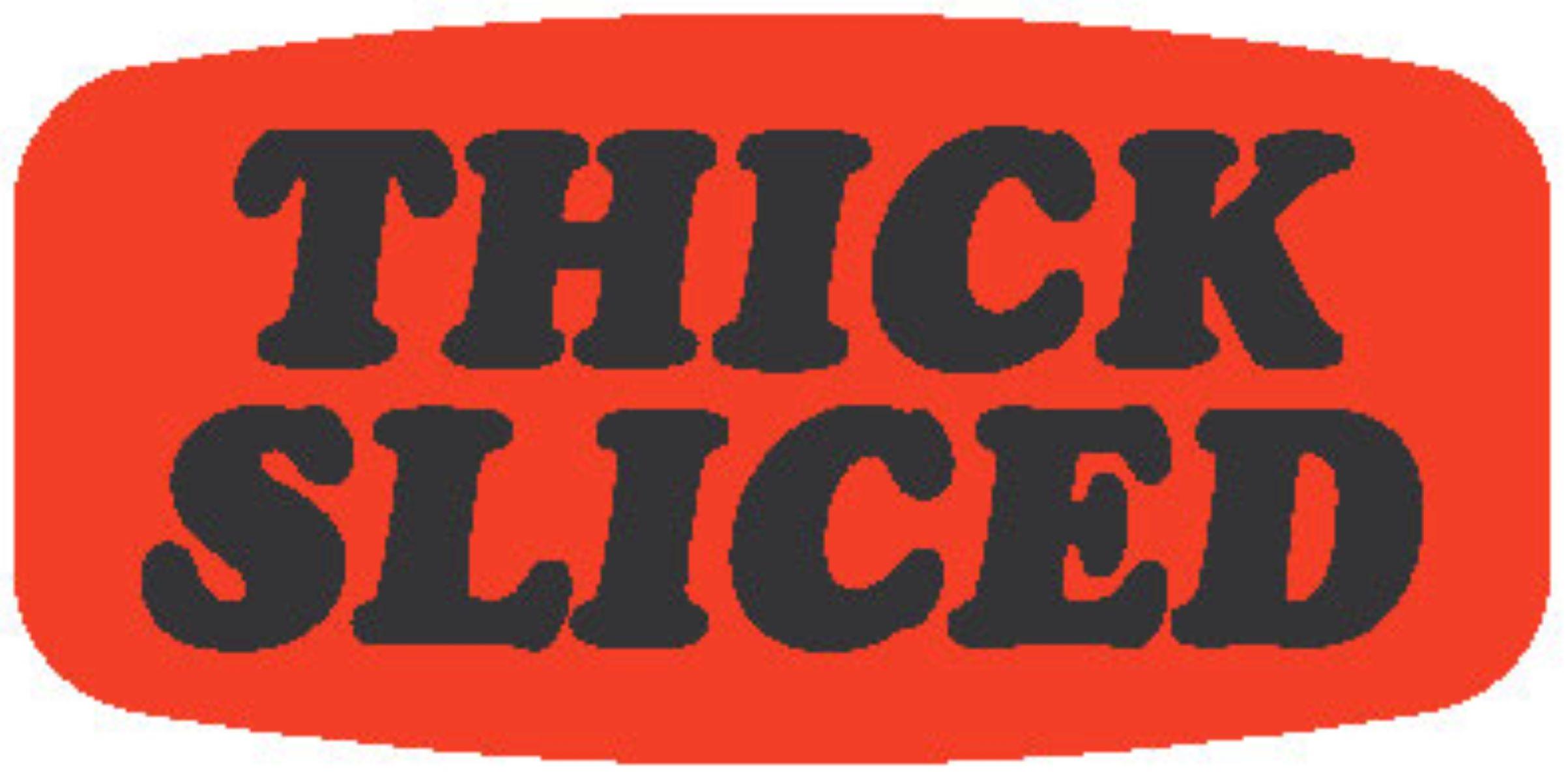 Thick Sliced Label 0.625X1.25 IN Black Fluorescent Red Short Oval 1000 Count/Roll 50 Rolls/Case 50000 Count/Case