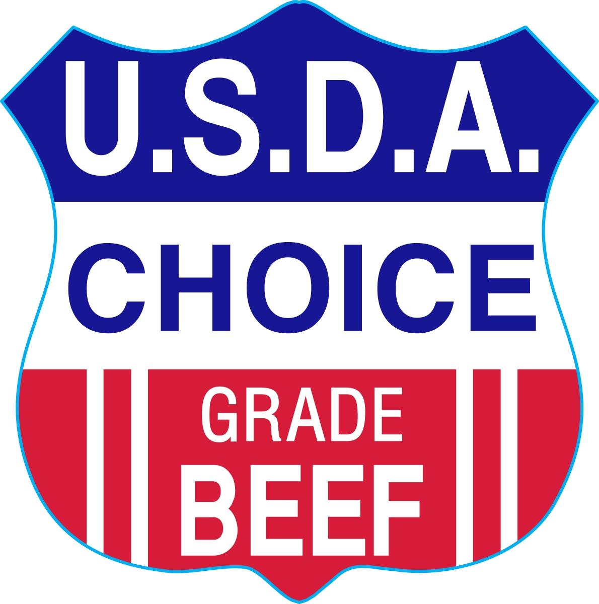 USDA Choice Grade Beef Meat Label 1.3X1.3 IN Red Blue Shield 1000 Count/Roll 25 Rolls/Case 25000 Count/Case