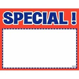Special Sign 5X7 IN Red 100/Pack