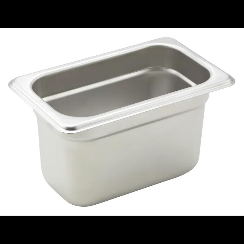 Steam Table Pan 1/9 Size 18/8 Stainless Steel Rectangle 22GA 1/Each