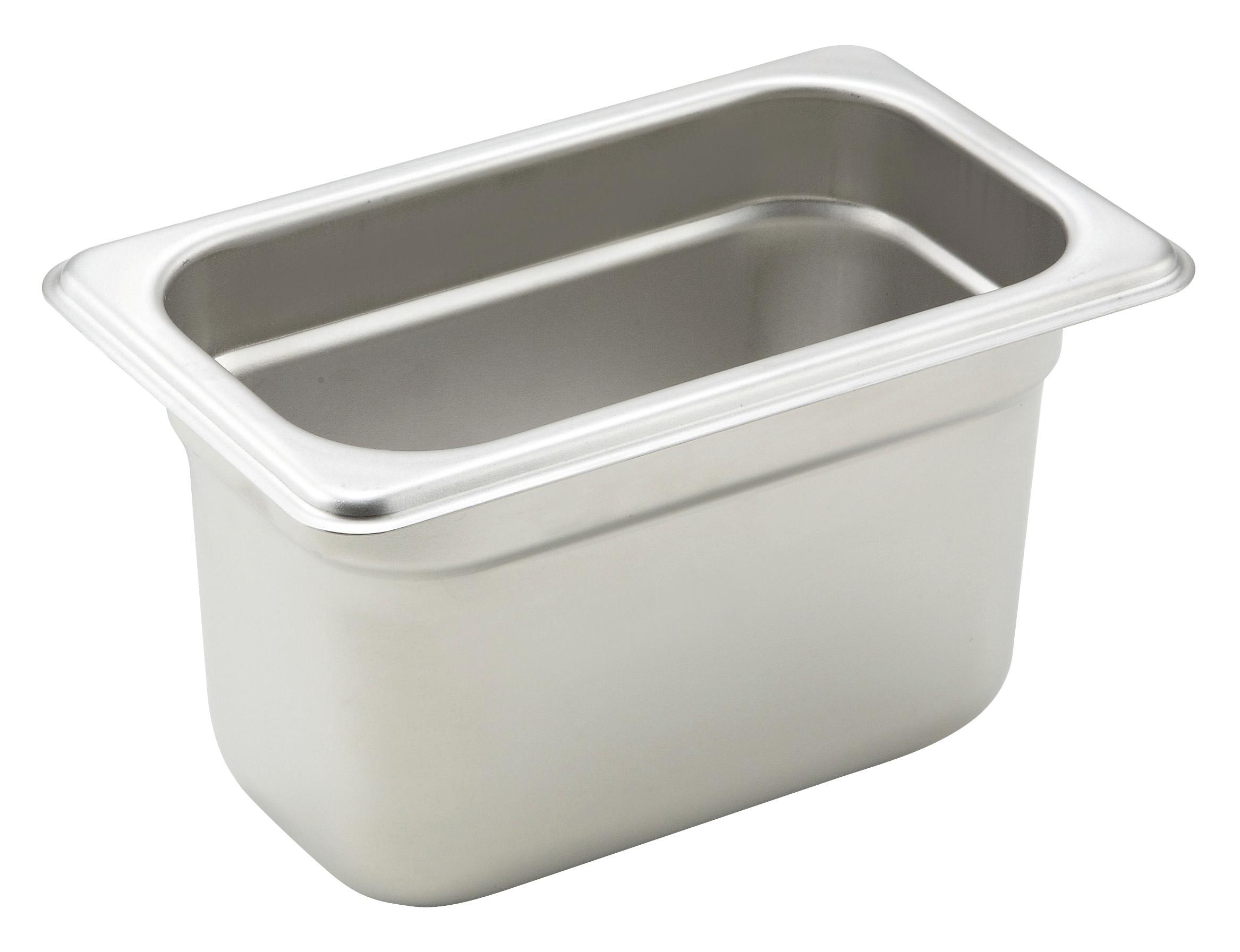 Steam Table Pan 1/9 Size 18/8 Stainless Steel Rectangle 22GA 1/Each