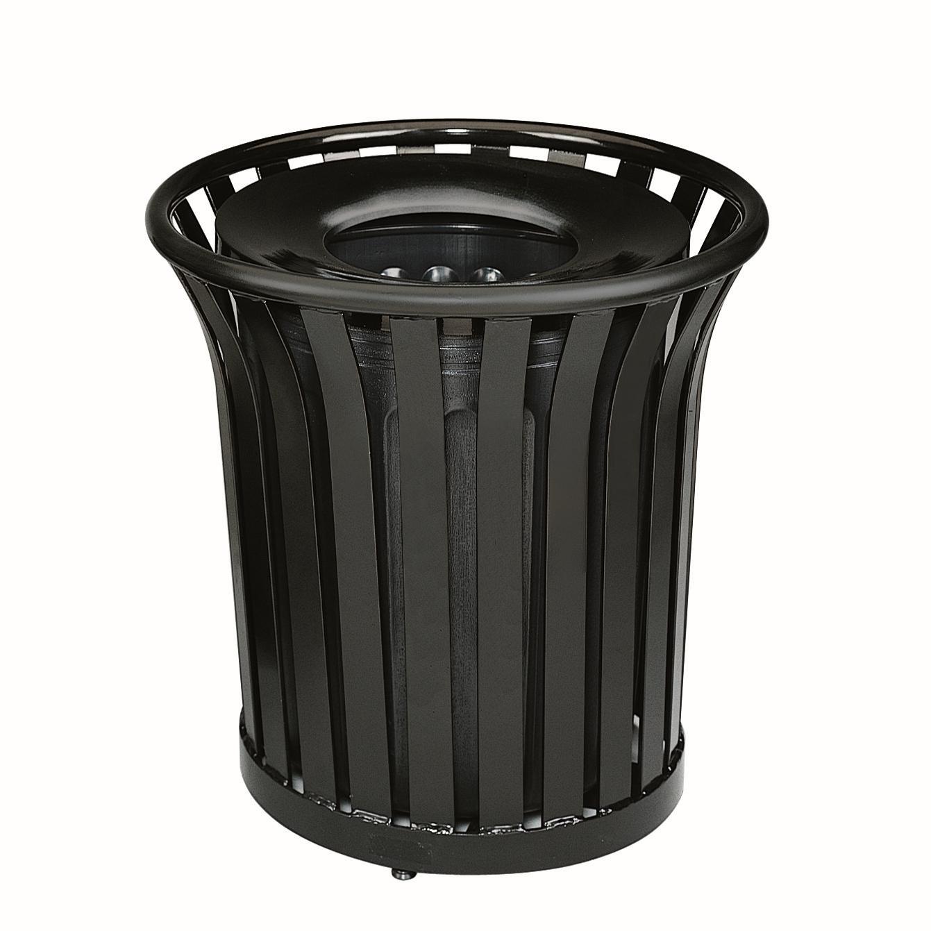 Americana Series® Outdoor Trash Receptacle 29X29X32.50 IN 36 GAL Black Steel 1/Each