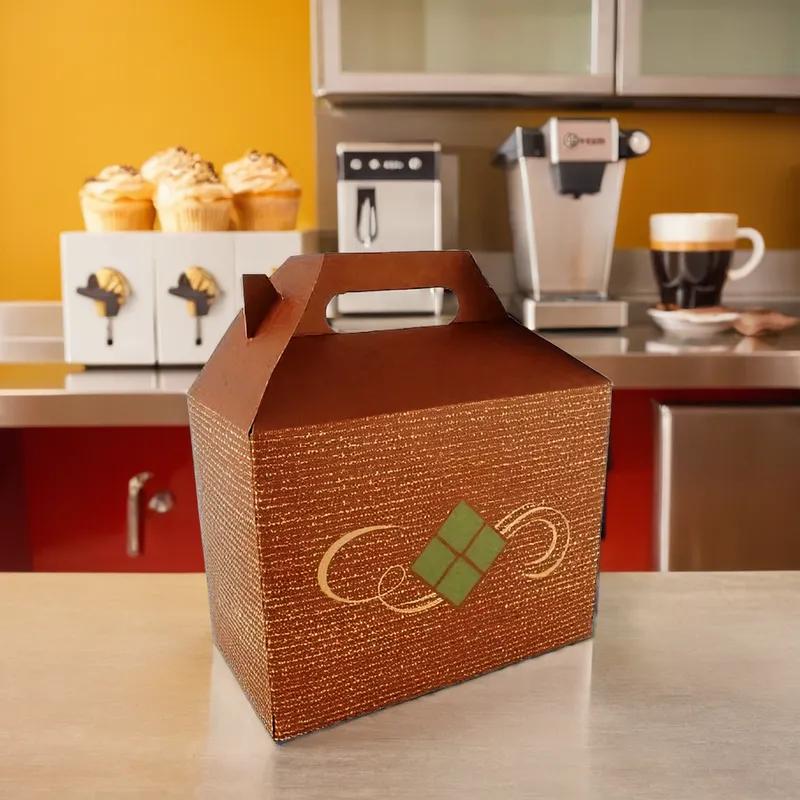 Take-Out Box Barn 7X4.5X2.75 IN Clay-Coated Paperboard Multicolor Hearthstone Rectangle 500/Case
