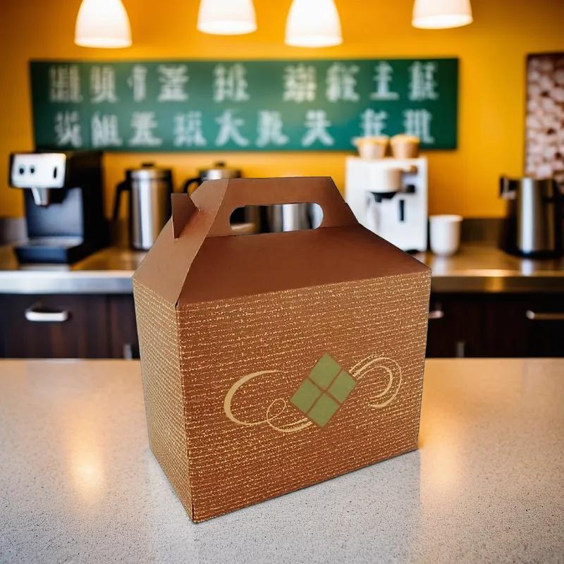 Take-Out Box Barn 7X4.5X2.75 IN Clay-Coated Paperboard Multicolor Hearthstone Rectangle 500/Case