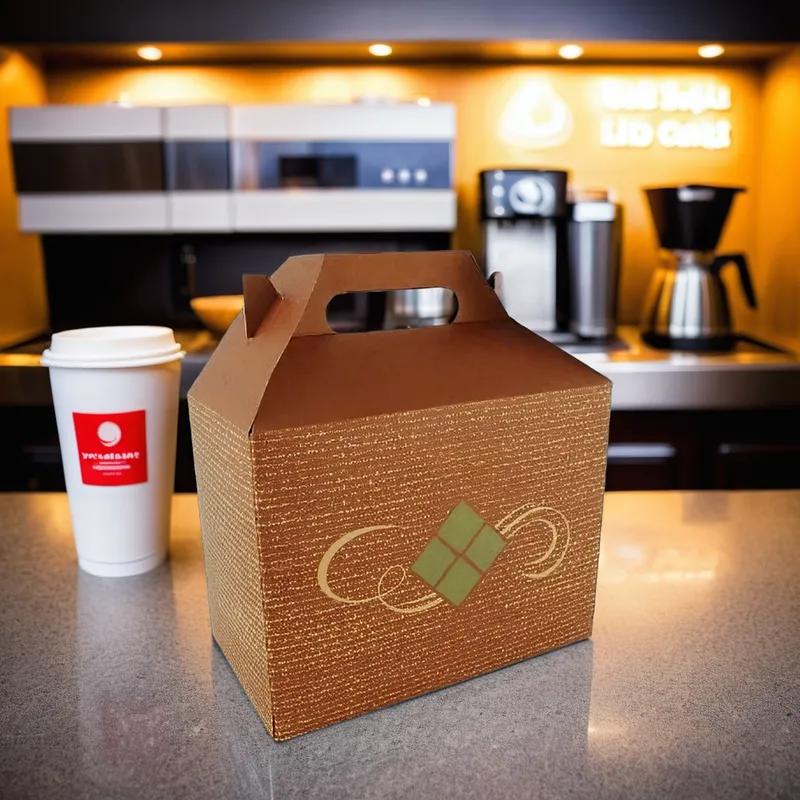 Take-Out Box Barn 7X4.5X2.75 IN Clay-Coated Paperboard Multicolor Hearthstone Rectangle 500/Case