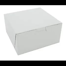 Bakery Box 6X6X3 IN Clay-Coated Kraft Board White Kraft Square Lock Corner Tuck Top 250/Bundle