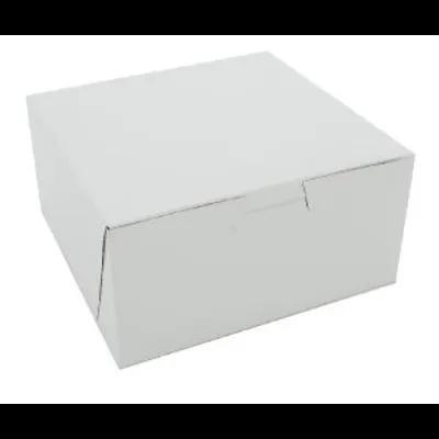 Bakery Box 6X6X3 IN Clay-Coated Kraft Board White Kraft Square Lock Corner Tuck Top 250/Bundle