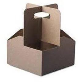 Cup Carrier 7.25X7X9.25 IN 4 Compartment Paper Brown For 4-32 OZ With Handle 250/Case