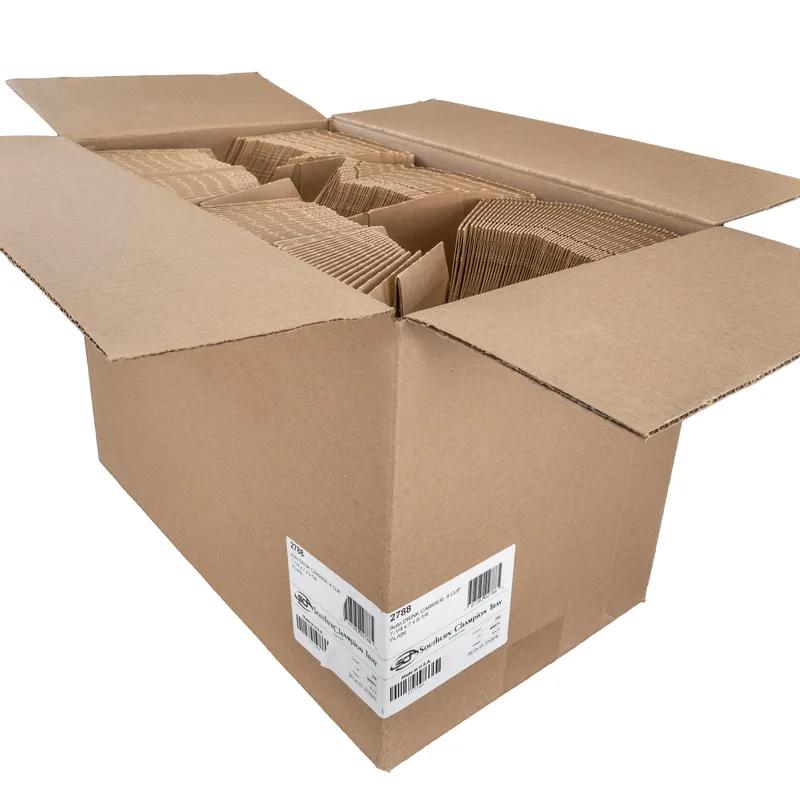 Cup Carrier 7.25X7X9.25 IN 4 Compartment Paper Brown For 4-32 OZ With Handle 250/Case