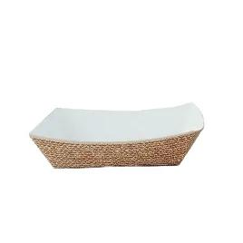 Food Tray 2.5 LB Clay-Coated Paperboard Brown Hearthstone Rectangle 500/Case