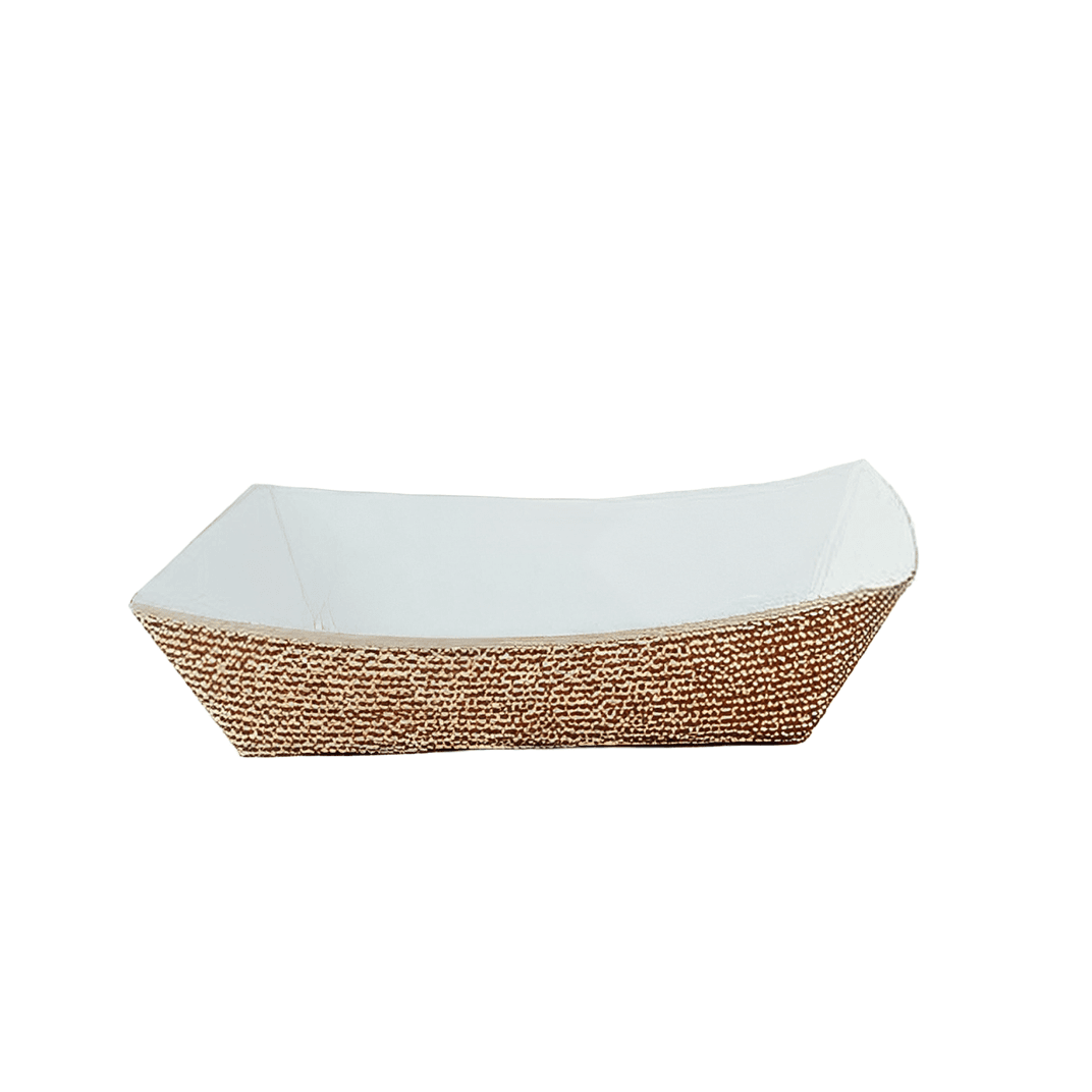 Food Tray 2.5 LB Clay-Coated Paperboard Brown Hearthstone Rectangle 500/Case