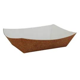 Food Tray 3 LB Clay-Coated Paperboard Brown White Hearthstone Rectangle 500/Case