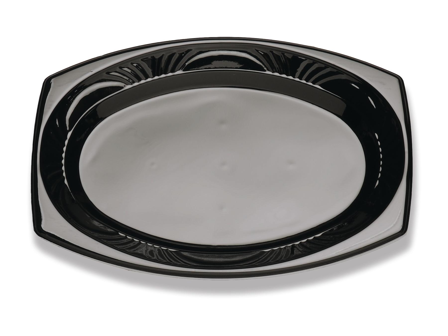 Serving Tray 11X8 IN PS Black Oval 500/Case