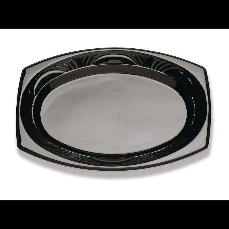 Serving Tray 11X8 IN PS Black Oval 500/Case