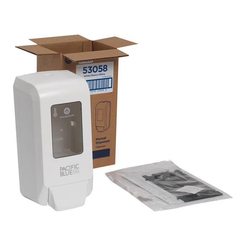 Pacific Blue Ultra™ Hand Sanitizer & Soap Dispenser 4.400X5.660X11.490 IN White Manual Wall Mount 1/Each