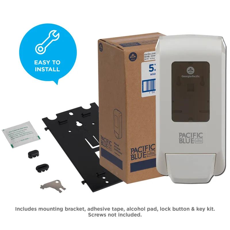 Pacific Blue Ultra™ Hand Sanitizer & Soap Dispenser 4.400X5.660X11.490 IN White Manual Wall Mount 1/Each