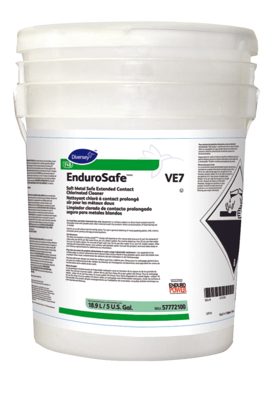 Diversey Endurosafe Cleaner 5 GAL Chlorinated Kosher Metal Safe 1/Pail