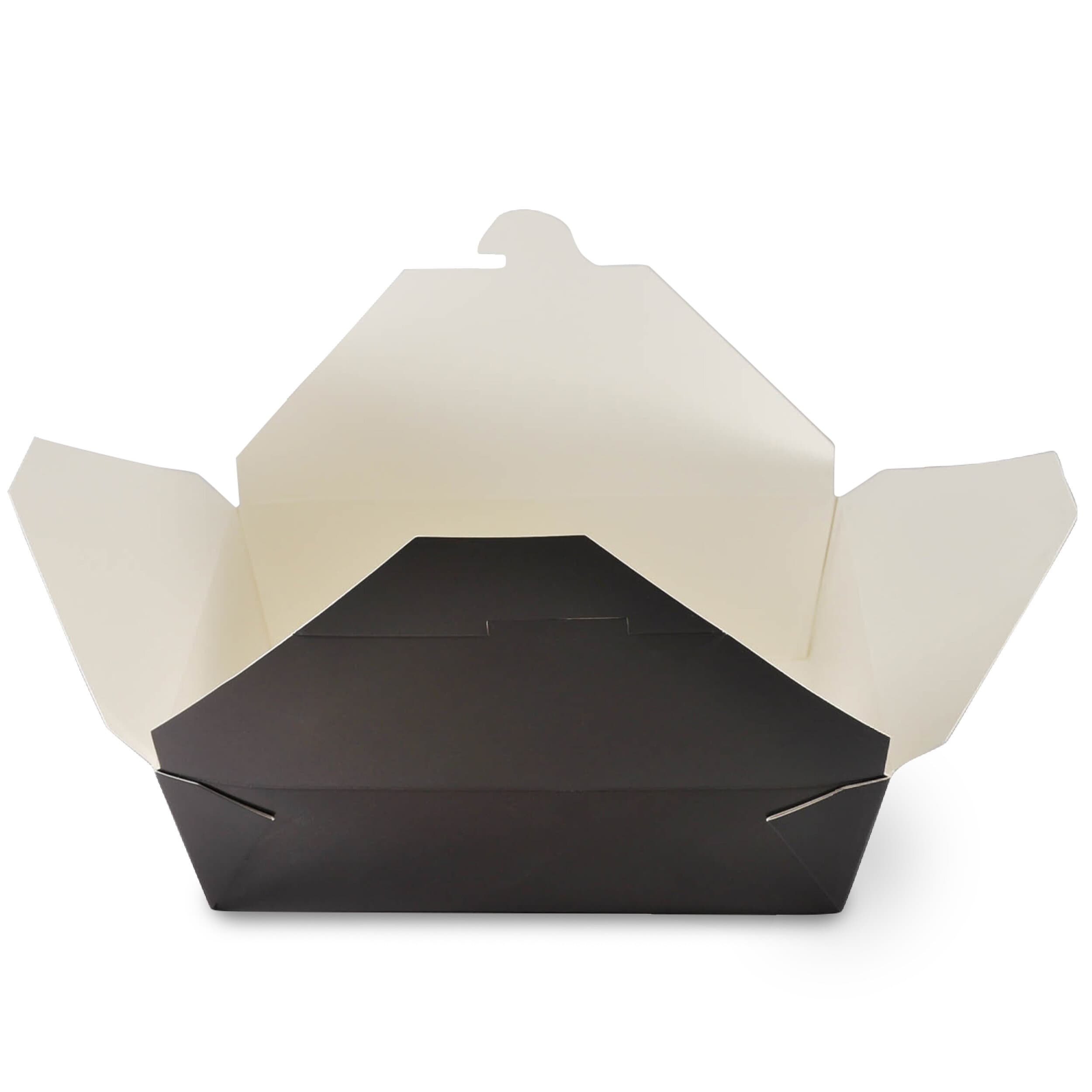 #3 Take-Out Box Fold-Top 7.75X5.5X2.5 IN Paper Black Rectangle 50 Count/Pack 4 Packs/Case 200 Count/Case