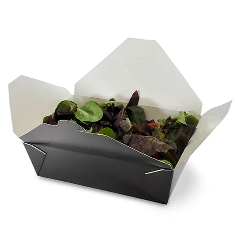 #3 Take-Out Box Fold-Top 7.75X5.5X2.5 IN Paper Black Rectangle 50 Count/Pack 4 Packs/Case 200 Count/Case