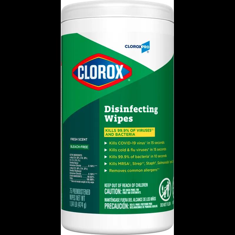 Clorox® Fresh Scent One-Step Disinfectant Multi Surface Wipe Bleach-Free Antibacterial 75 Count/Pack 6 Packs/Case