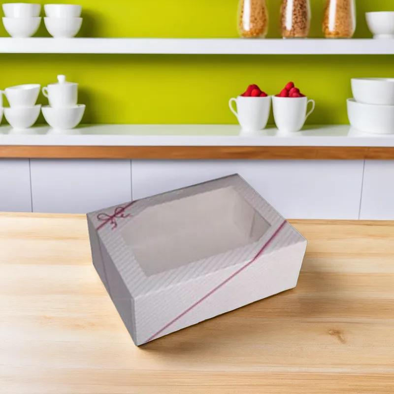 String Ensemble Cake Box 12X12X5 IN Paper White Square With Window 100/Case