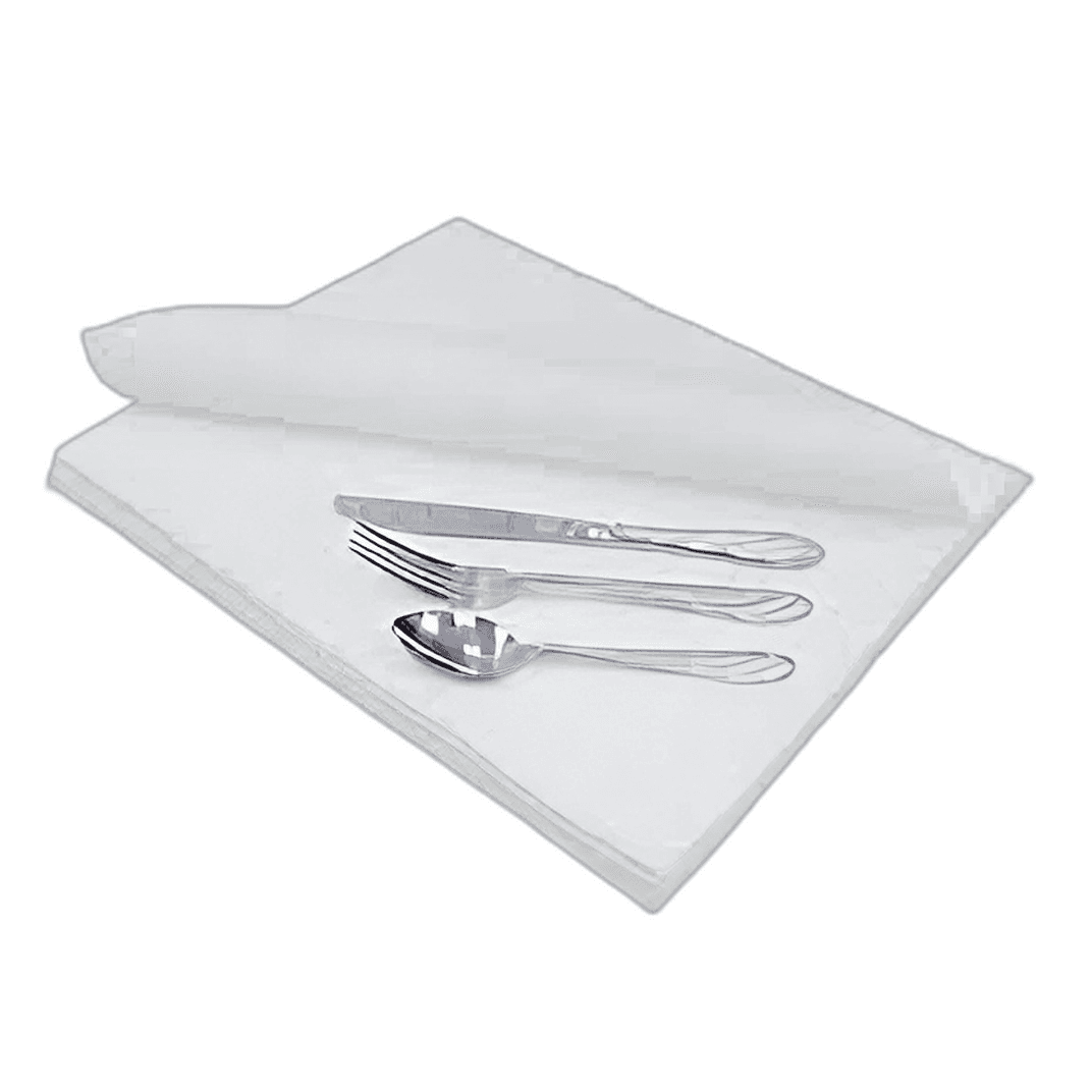 Linen-Like® Dinner Napkins 15.5X15.5 IN White Flat Pack 1200/Case
