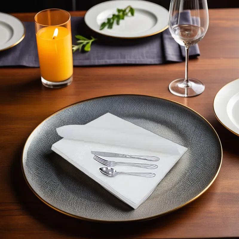 Linen-Like® Dinner Napkins 15.5X15.5 IN White Flat Pack 1200/Case