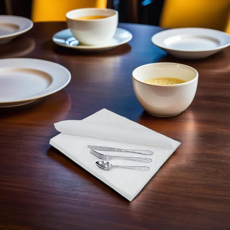 Linen-Like® Dinner Napkins 15.5X15.5 IN White Flat Pack 1200/Case