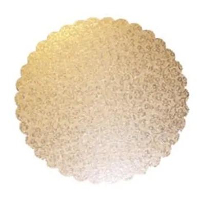 Cake Board 9 IN Paperboard Gold Round Scalloped 200/Case