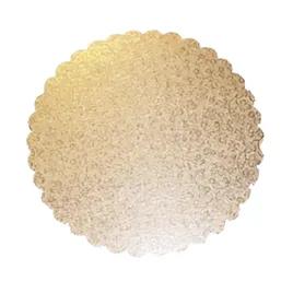 Cake Board 9 IN Paperboard Gold Round Scalloped 200/Case