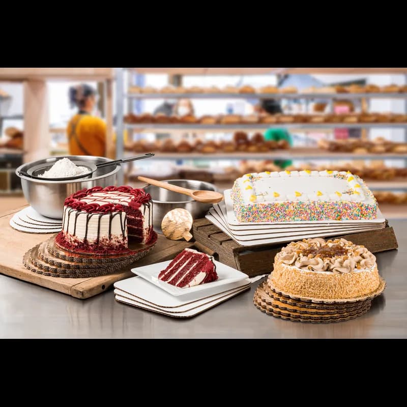 Cake Circle 4 IN Corrugated Cardboard Gold Coated Grease Resistant 400/Case