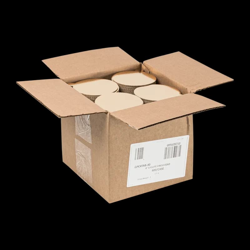 Cake Circle 4 IN Corrugated Cardboard Gold Coated Grease Resistant 400/Case