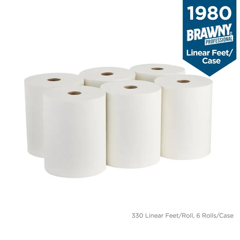 Brawny® Professional Roll Paper Towel 10X10 IN 330 FT 1PLY White Disposable Refill 330 Sheets/Roll 6 Rolls/Case