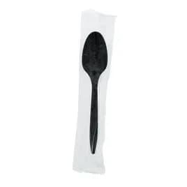 Spoon PP Black Medium Weight Individually Wrapped 1000 Count/Pack 1 Packs/Case 1000 Count/Case