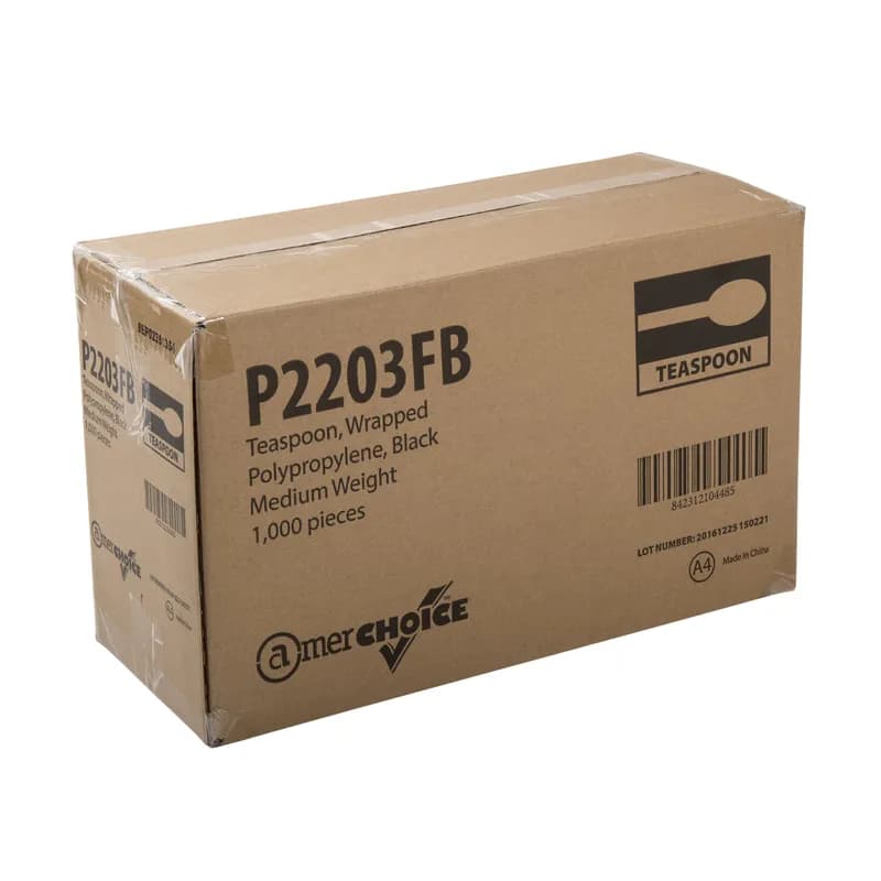 Spoon PP Black Medium Weight Individually Wrapped 1000 Count/Pack 1 Packs/Case 1000 Count/Case