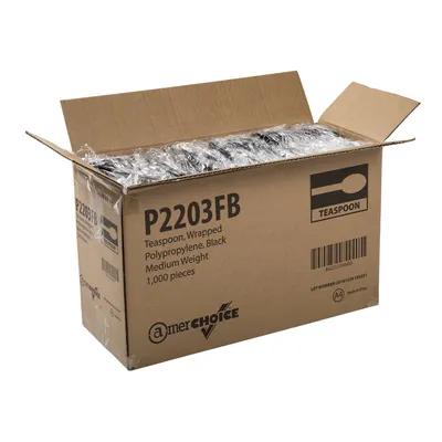 Spoon PP Black Medium Weight Individually Wrapped 1000 Count/Pack 1 Packs/Case 1000 Count/Case