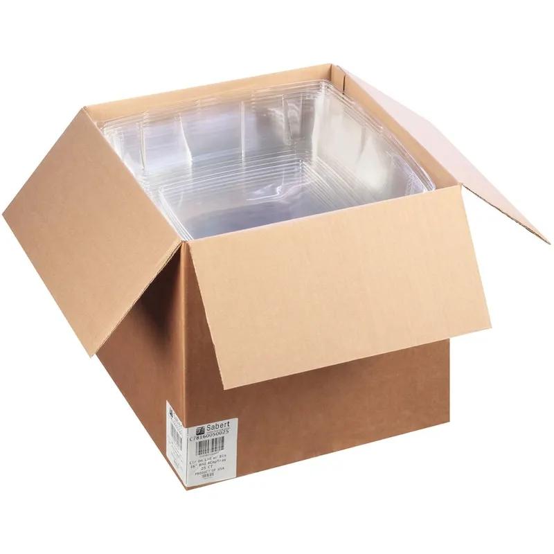 Serving Tray Base & Lid Combo With Dome Lid 16X16X3 IN 4 Compartment PET PP Black Clear Square 25/Case