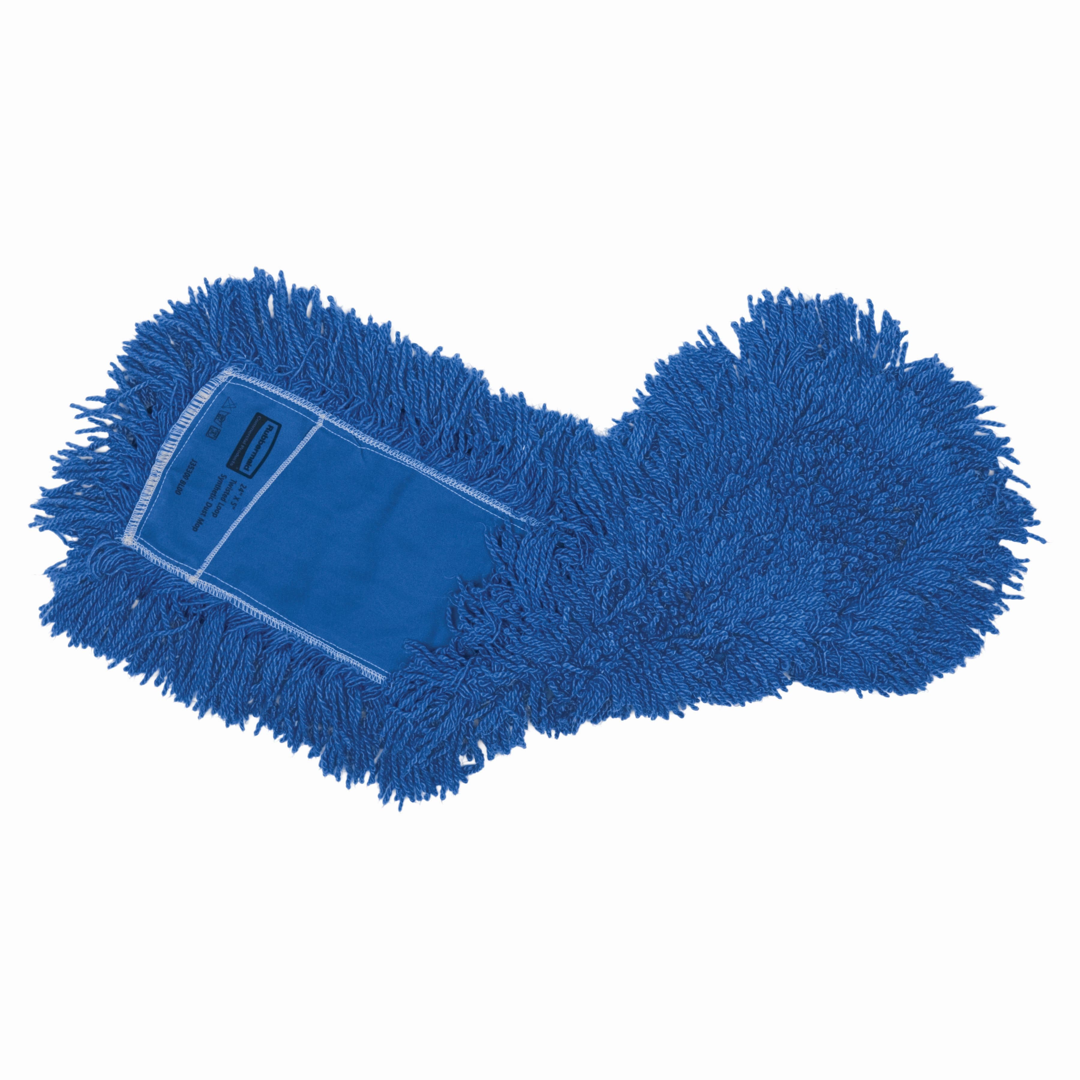 Dust Mop Head 24X5 IN Blue Synthetic Twisted Loops 12/Case