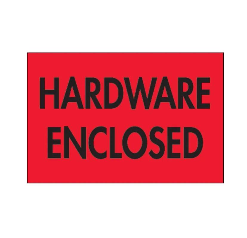 Hardware Enclosed Label 2X3 IN Red Fluorescent 500 Count/Roll