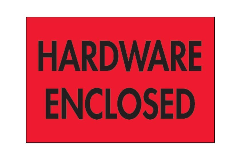Hardware Enclosed Label 2X3 IN Red Fluorescent 500 Count/Roll