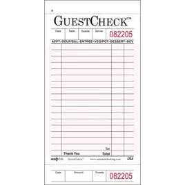 Guest Check Board 3.5X6.75 IN Duplicate Carbon 1-Part 2500/Case