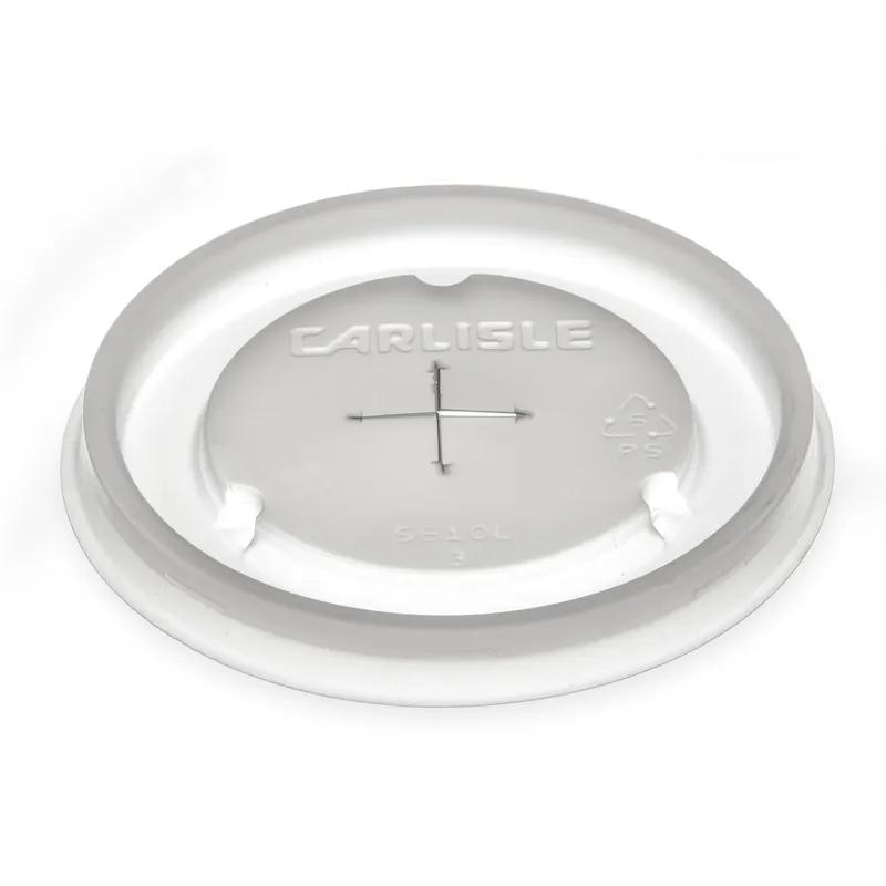 Dinex® Lid Flat SAN Translucent For 10 OZ Cup With Hole 1000/Case